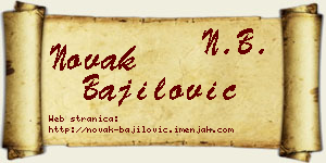 Novak Bajilović vizit kartica